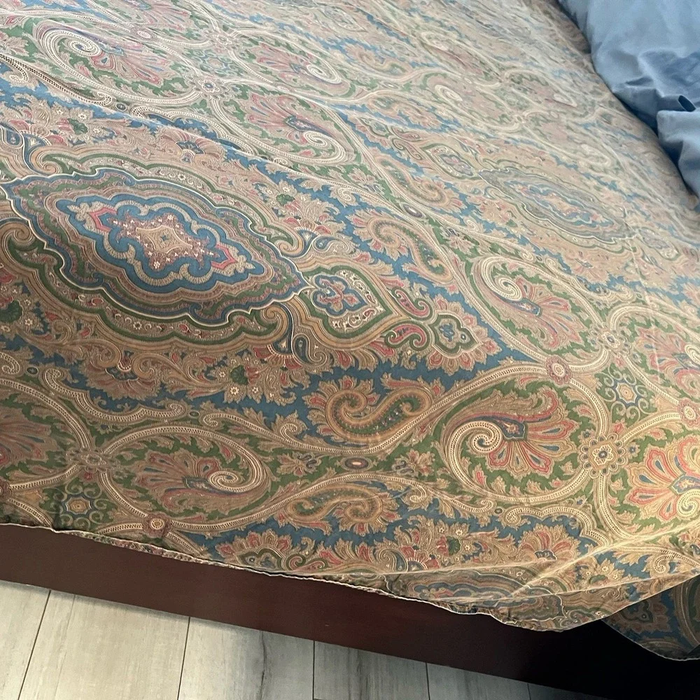 Ralph Lauren Elizabeth Brianna Paisley Full Flat Sheet Vintage USA Old Money